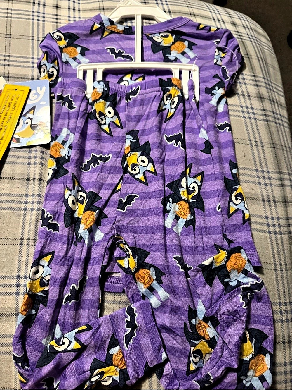 Bluey Vampire Halloween Pajama Set Kids Purple Pajamas